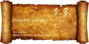 Voszka Zalán névjegykártya